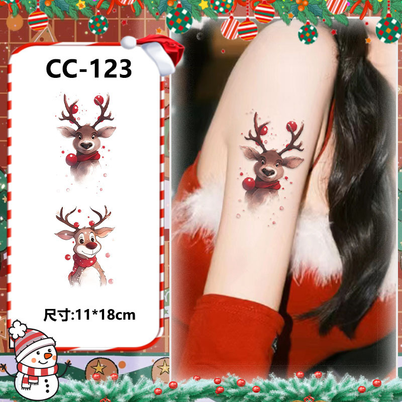 Christmas-themed Temporary Tattoo Sticker Set
