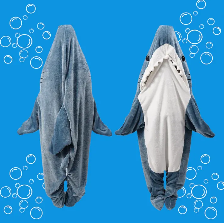 Super Soft Flannel-Shark One Piece Pajamas