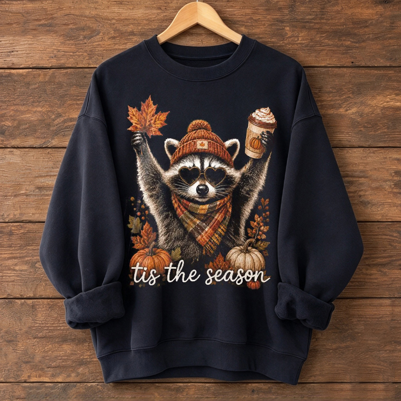 Retro Autumn Raccoon Sweatshirt
