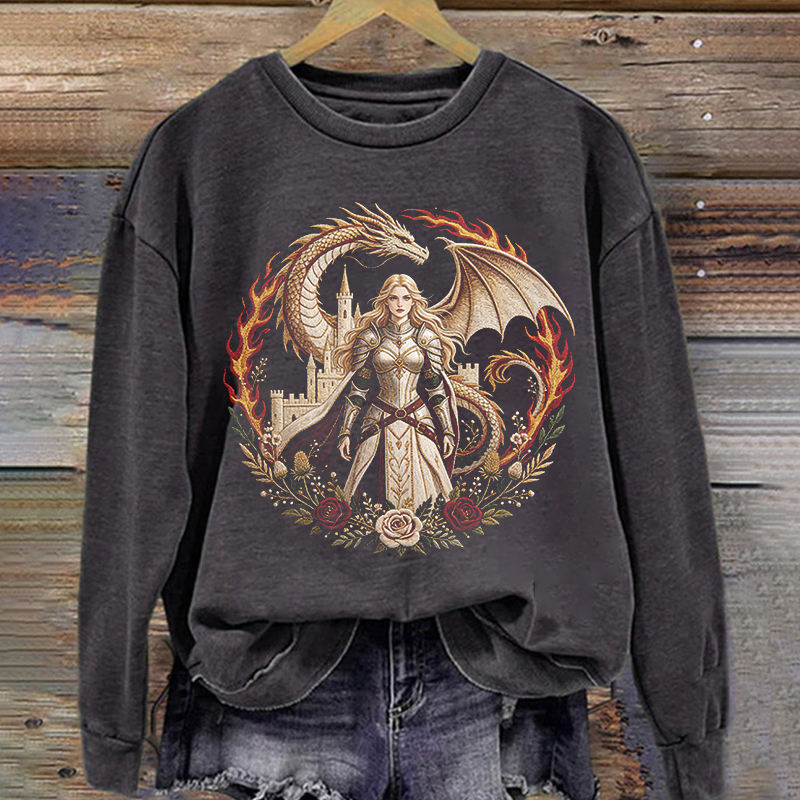Feminism Dragon Fantasy Graphic Sweatshirt