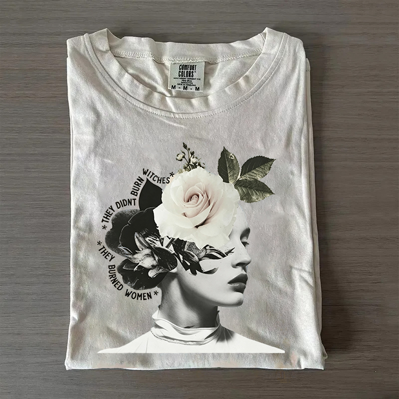 Retro Witch Collage Feminist Equal Rights Graphic T-shirt