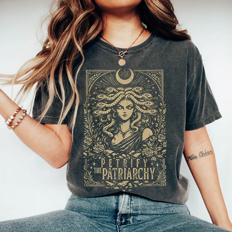 Medusa Anti Patriarchy Greek Mythology Feminist Icon T-Shirt