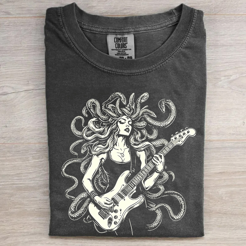 Trending Gorgon Medusa Goddess Playing the Guitar T-Shirt