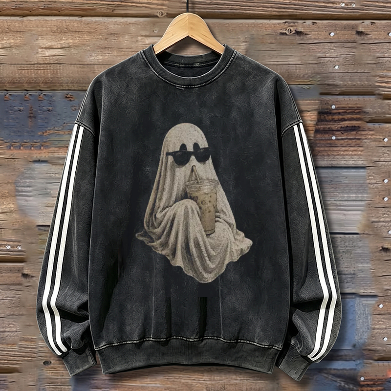 Ghost Drinking Coffee Sweatshirt