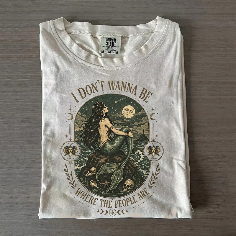 Vintage Antisocial Siren Mermaid Graphic T-shirt