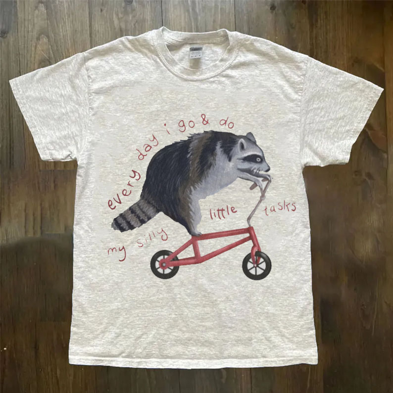 Raccoon On Bicycle T-Shirt