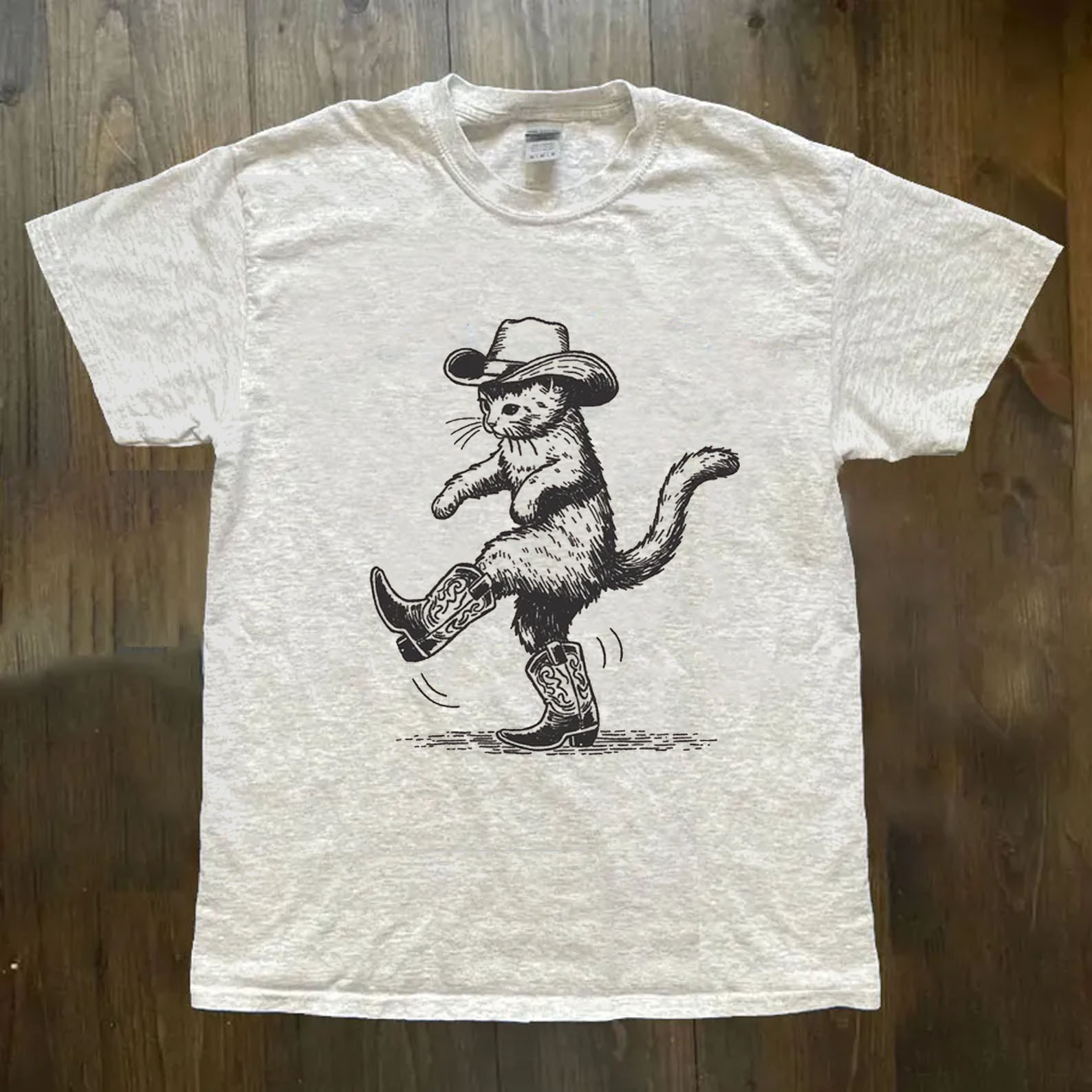 Cowboy Cat Print T-Shirt