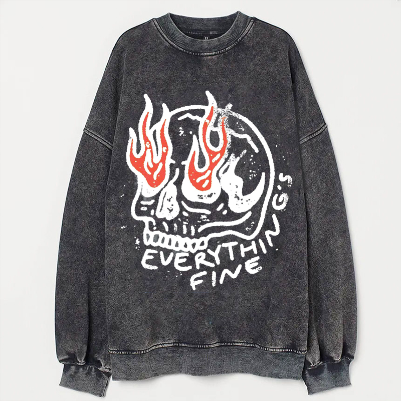 Vintage Everything is Fine Skeleton Sweatshirt