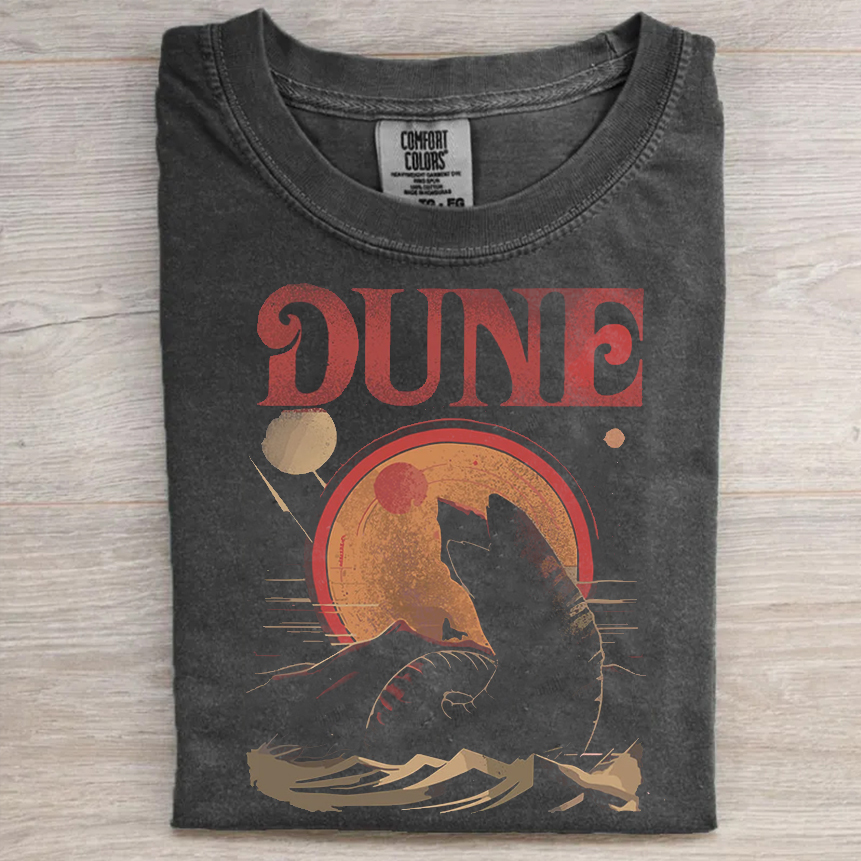 Retro Dune Sandworm and Muad'dib Unisex Shirt