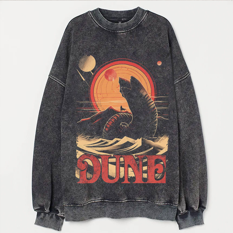 Retro Dune Sandworm and Muad'dib Unisex Sweatshirt