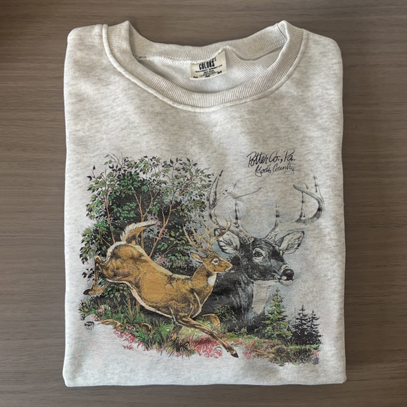 Vintage 1995 Deer Forest Wildlife Sweatshirt