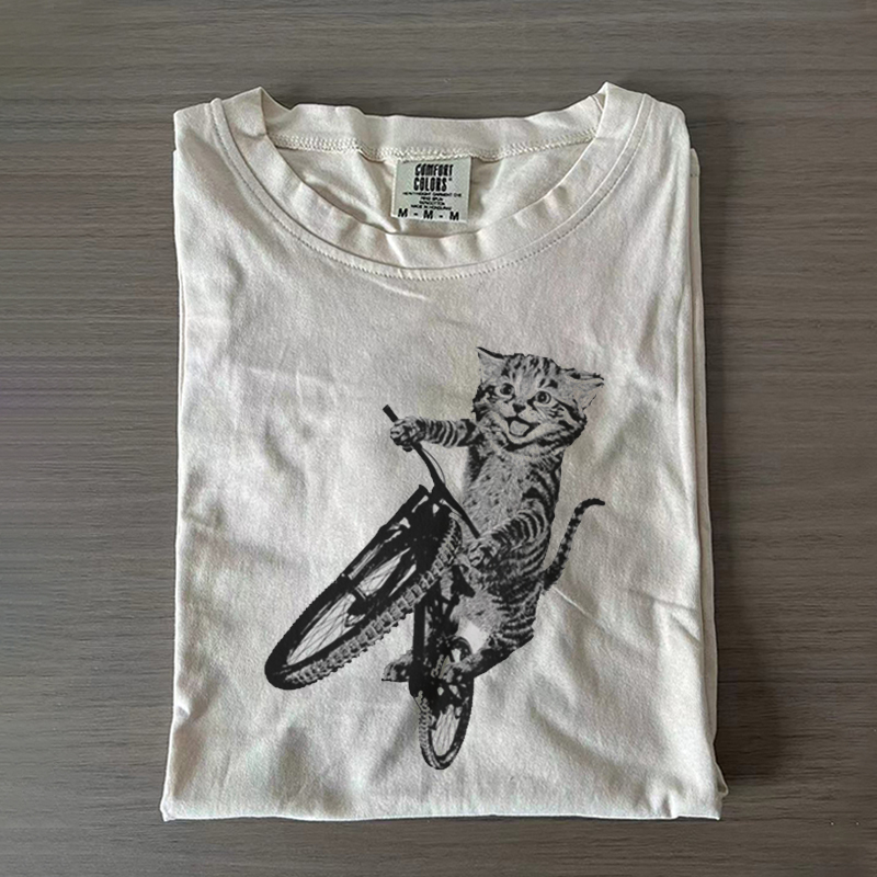 Cat Riding a Bicycle T-shirt