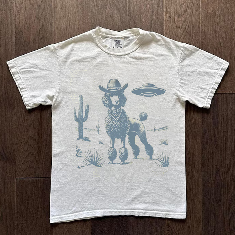 Poodle Vintage UFO Western T-shirt