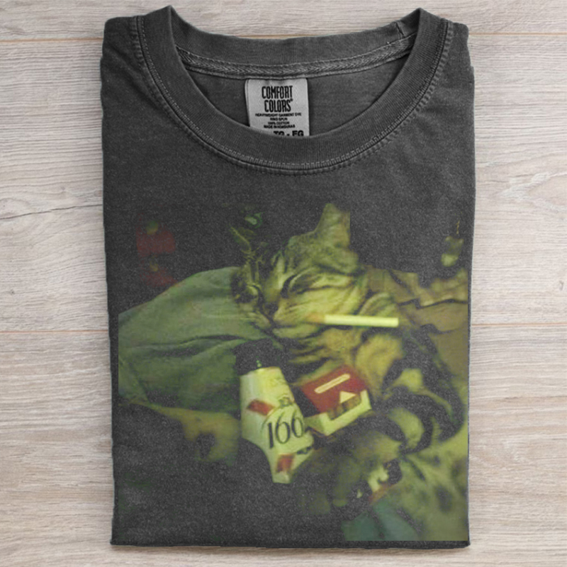 Funny Smoking Cat T-shirt