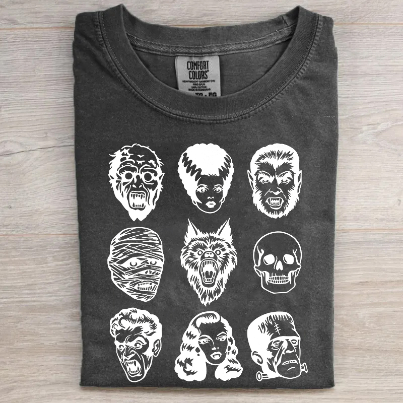 Vintage Horror Monster Faces Shirt