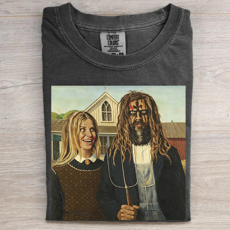 Rob And His Wife Zombie Halloween Vintage T-Shirt