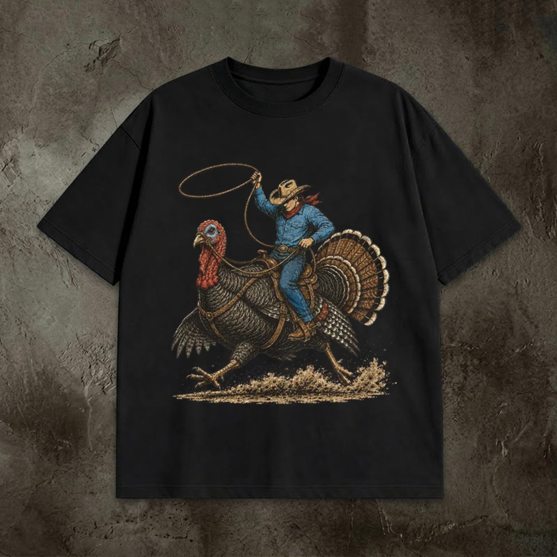 Cowboy Riding Turkey Shirt