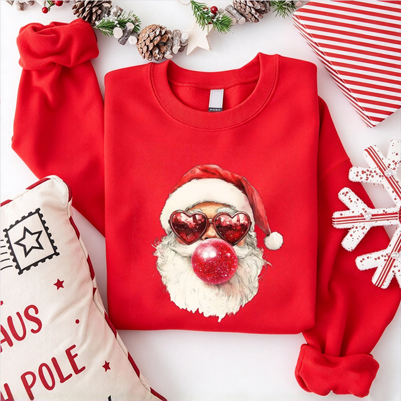 Santa Bubble Gum Christmas Sweatshirt 