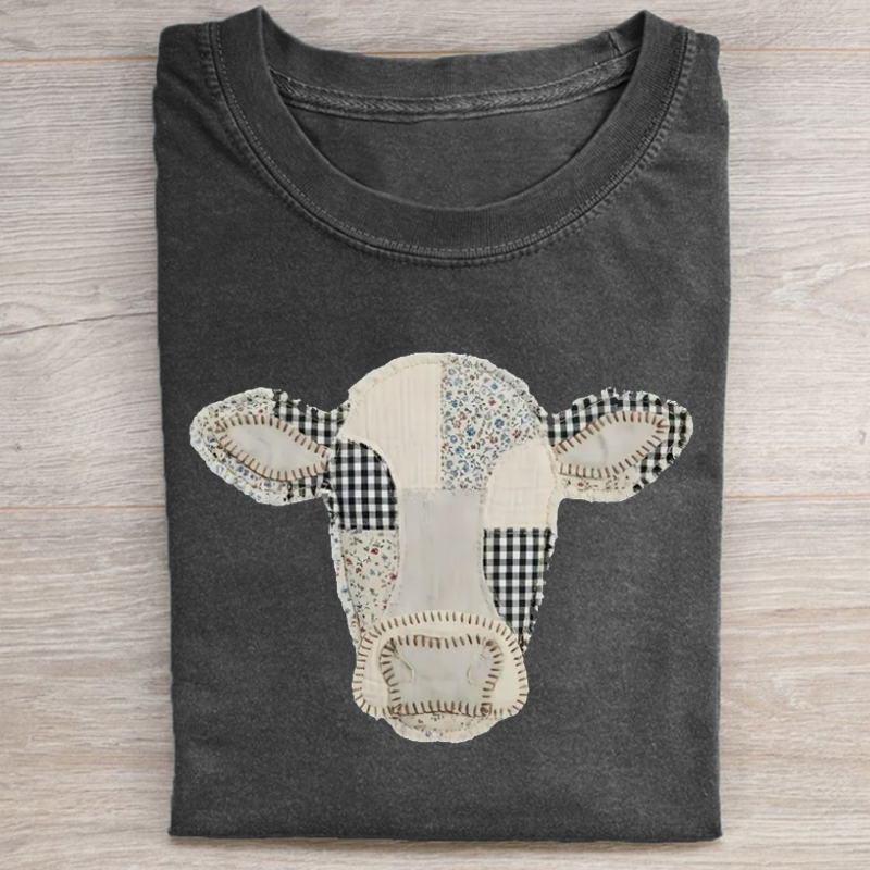Faux Patchwork Cow T-shirt