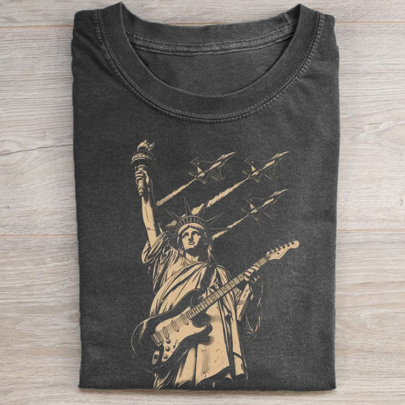 Statue of Liberty Playing Guitar T-shirt