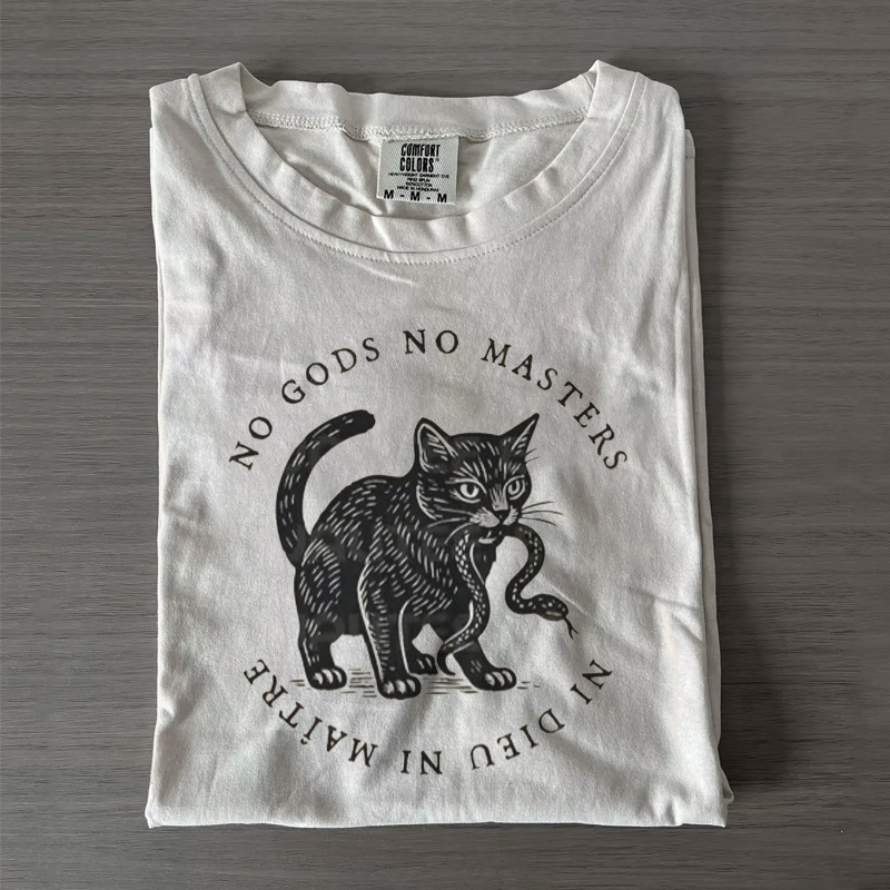 No Kings No Gods No Masters Cat T-shirt