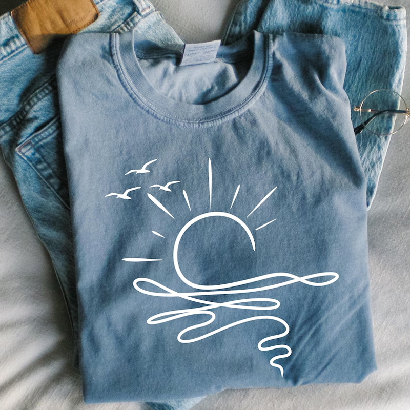 Linear Graphic Boho Summer T-shirt