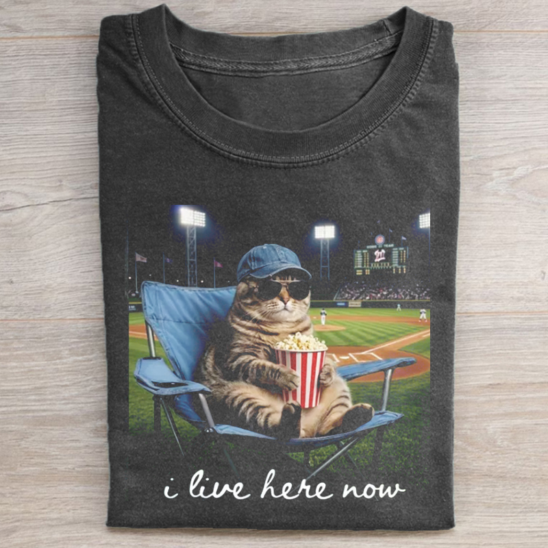 I Live Here Now Cat T-shirt
