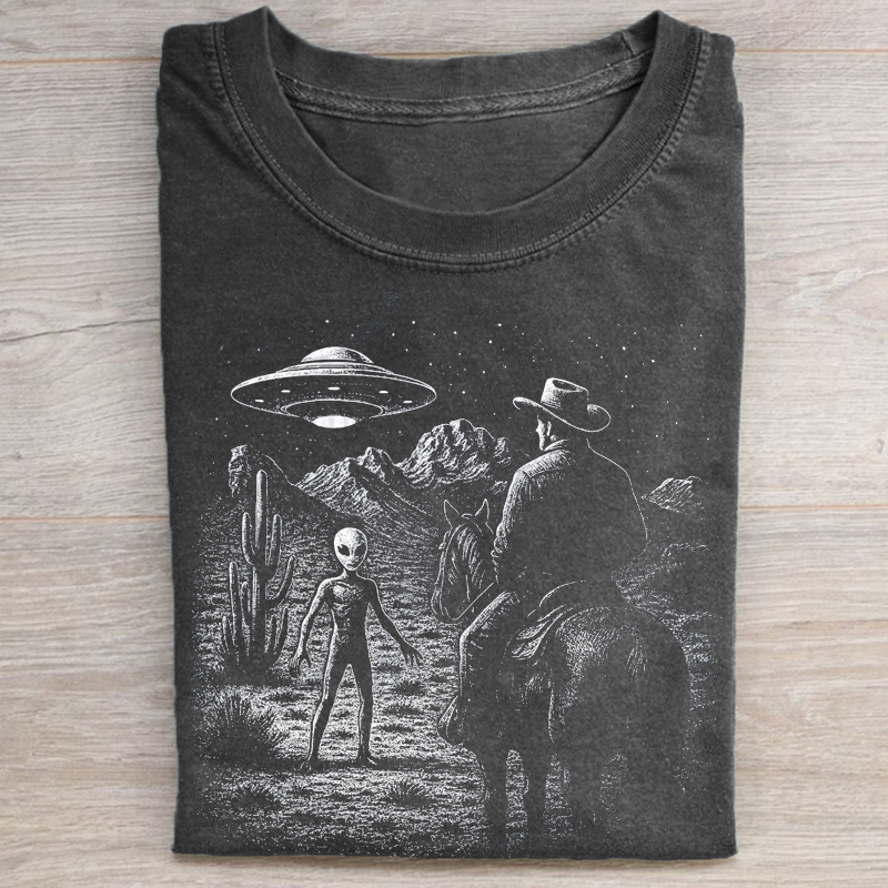 Retro Y2k Western Ufo T-shirt