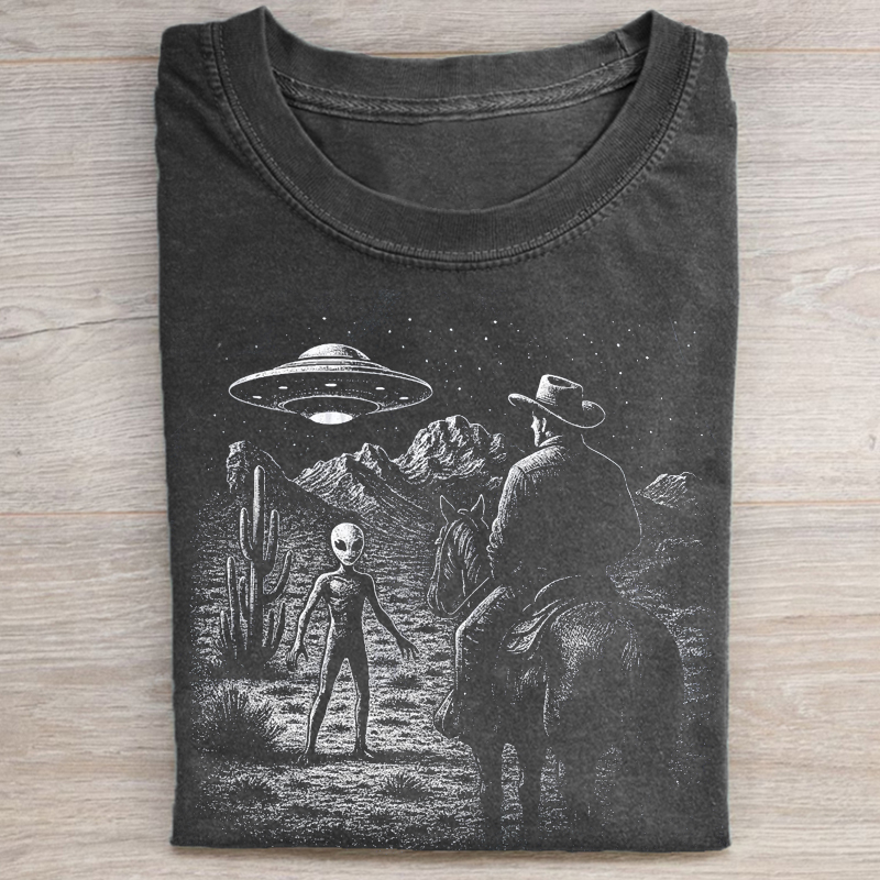 Retro Y2k Western Ufo T-shirt