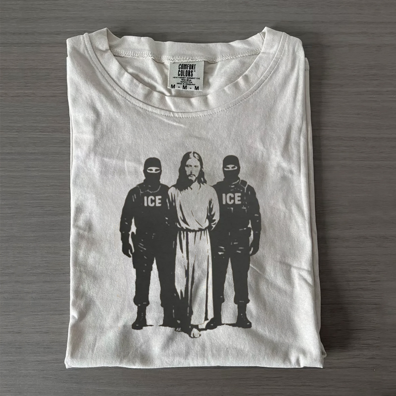 Anti ICE Jesus Arrested Parody T-Shirt
