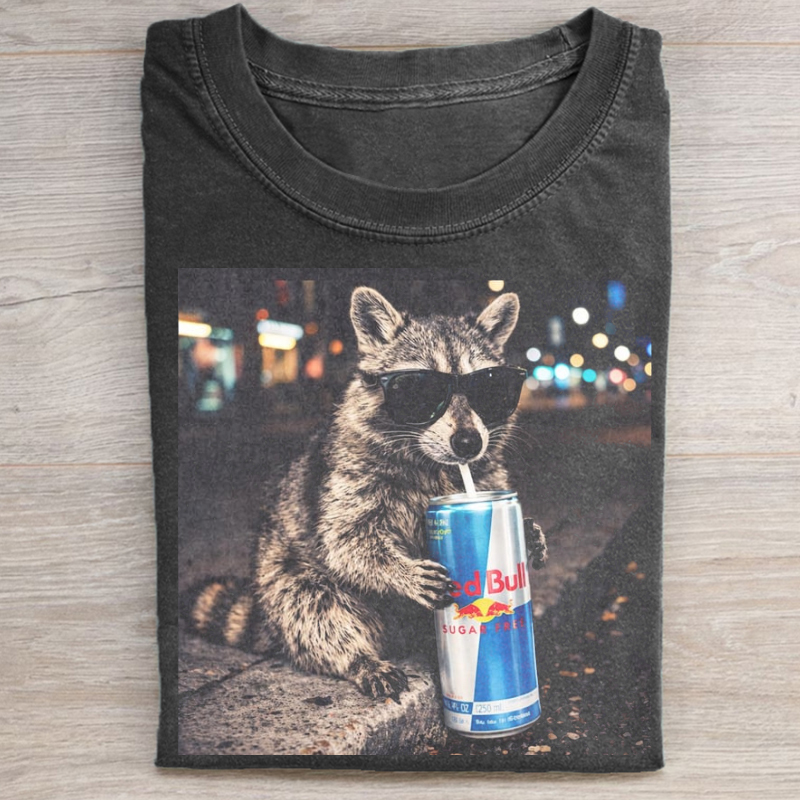 Vintage Raccoon Energy Drink T-shirt