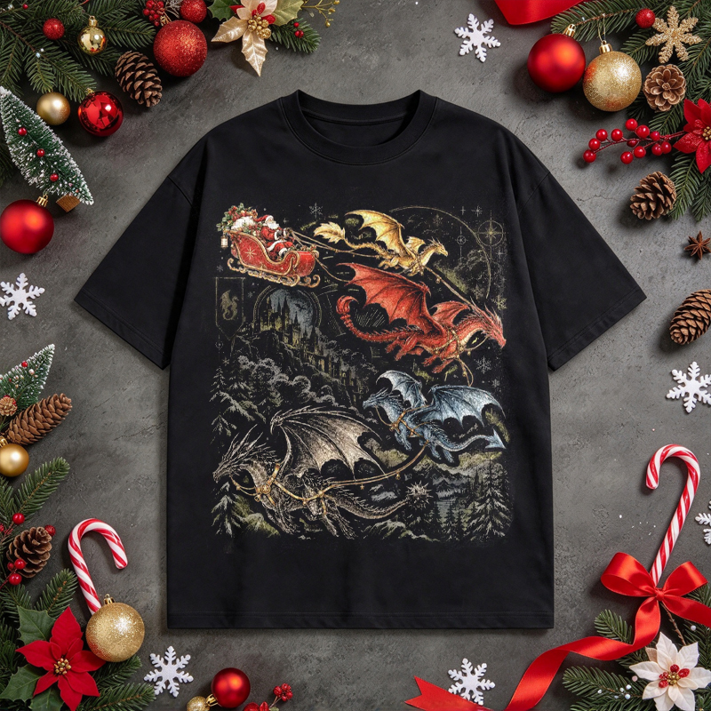 Fourth Wing Christmas Sleigh T-Shirt 