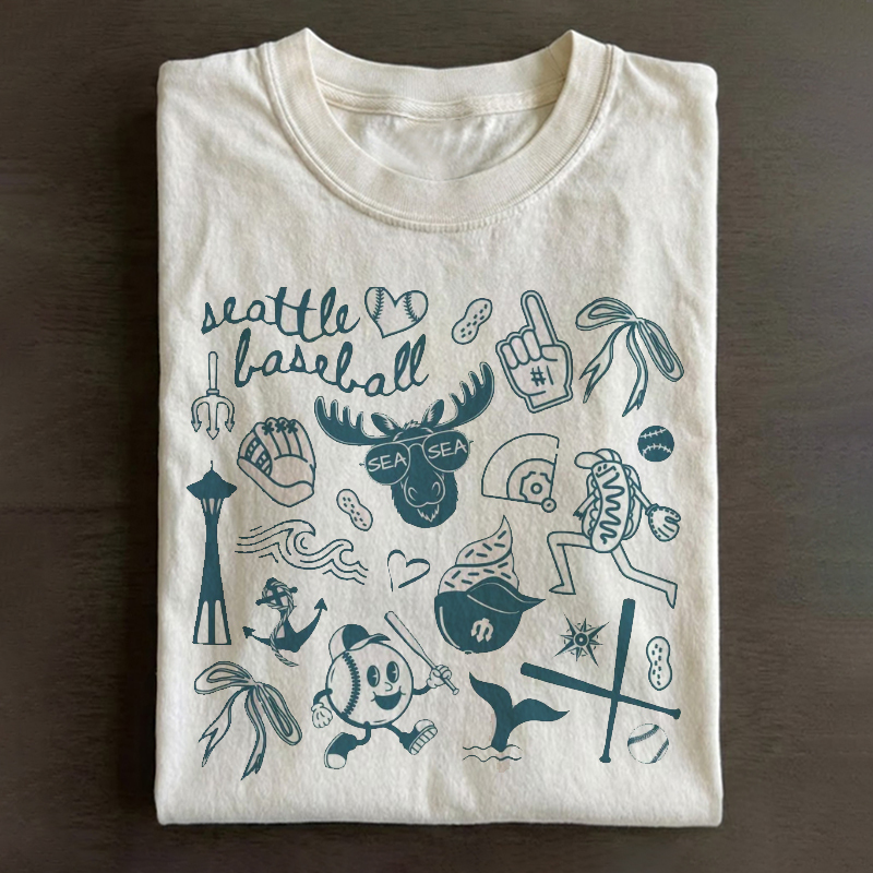 Seattle Baseball Doodle T-shirt