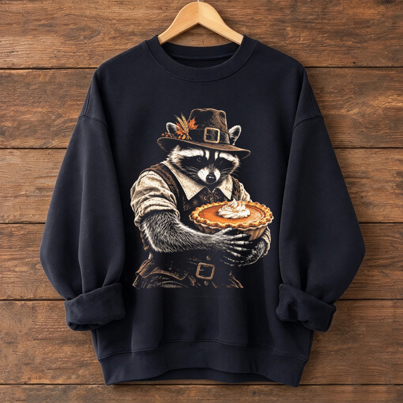 Funny Thanksgiving Raccoon Sweatshirt