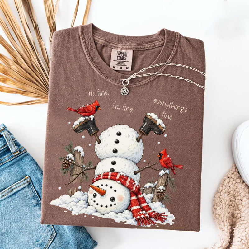 Funny Snowman It's Fine Shirt