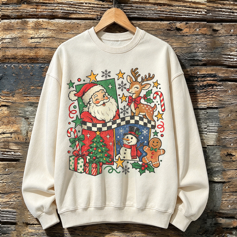 Retro Santa and Friends Christmas Sweatshirt
