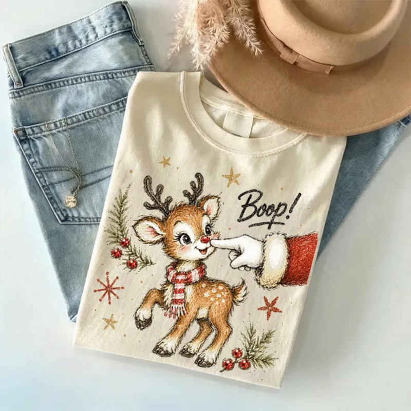 Christmas Reindeer Boop T-Shirt