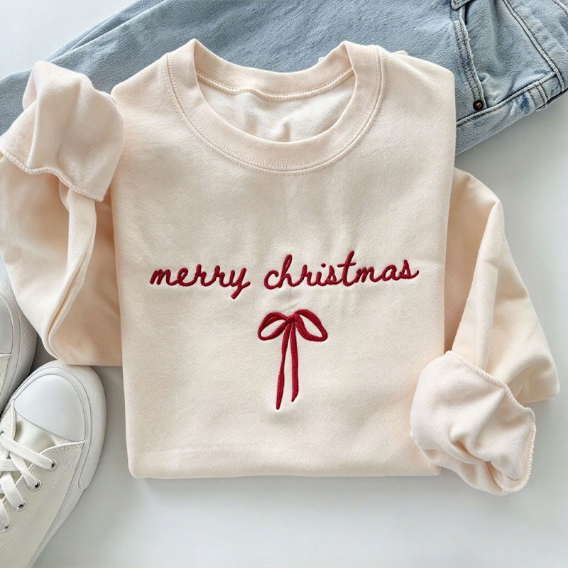 Embroidered Christmas Sweatshirt