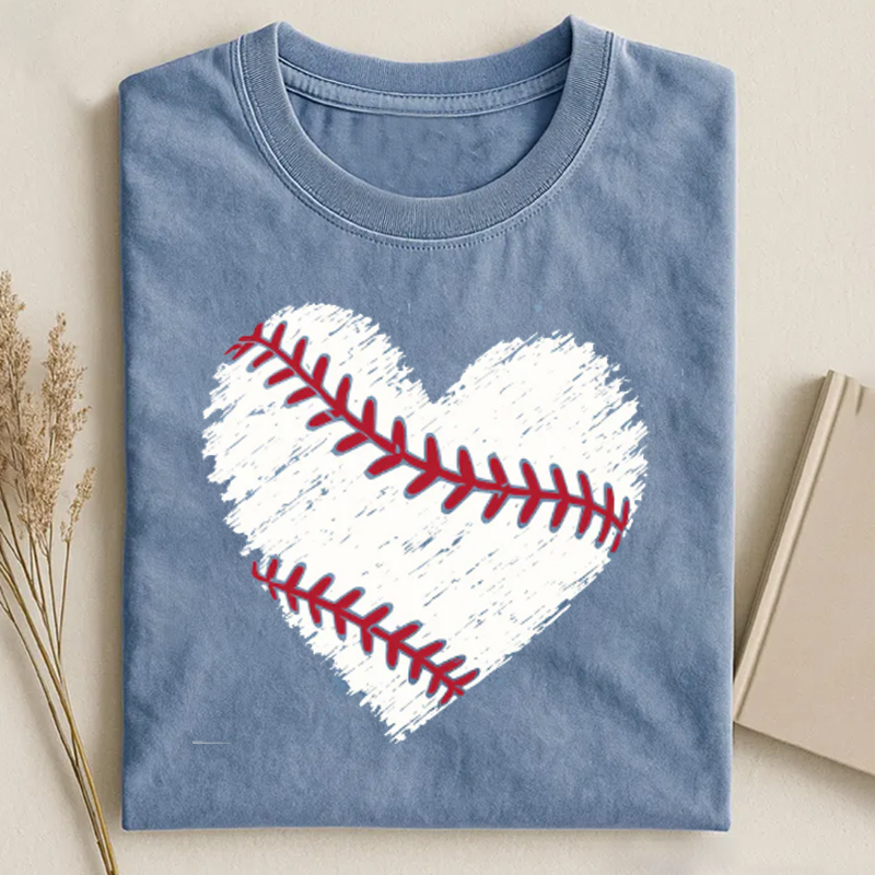 Baseball Distressed Heart T-shirt