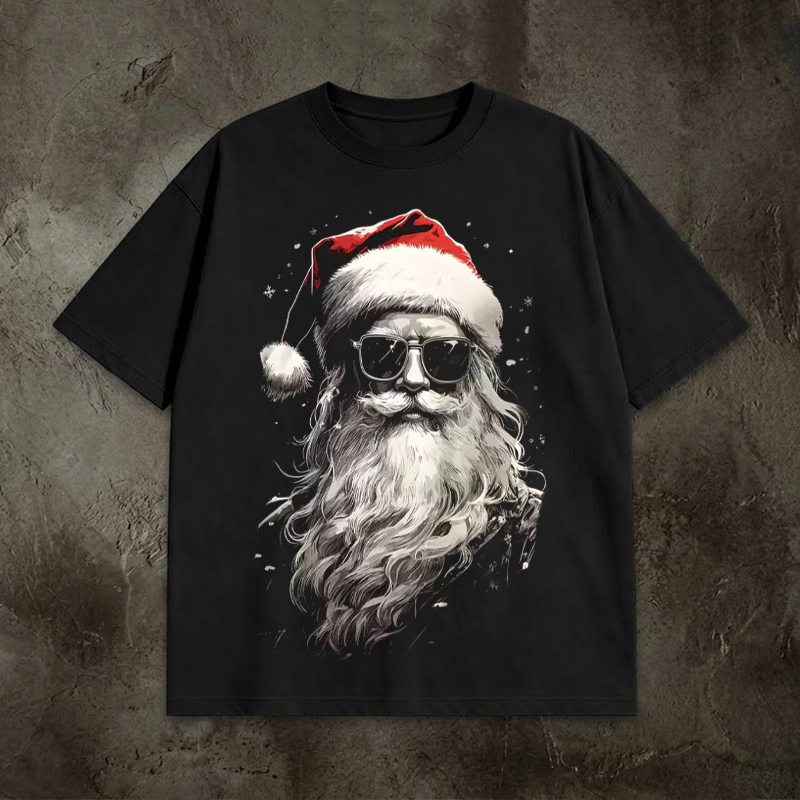 Funny Cool Santa Christmas Graphic T-Shirt
