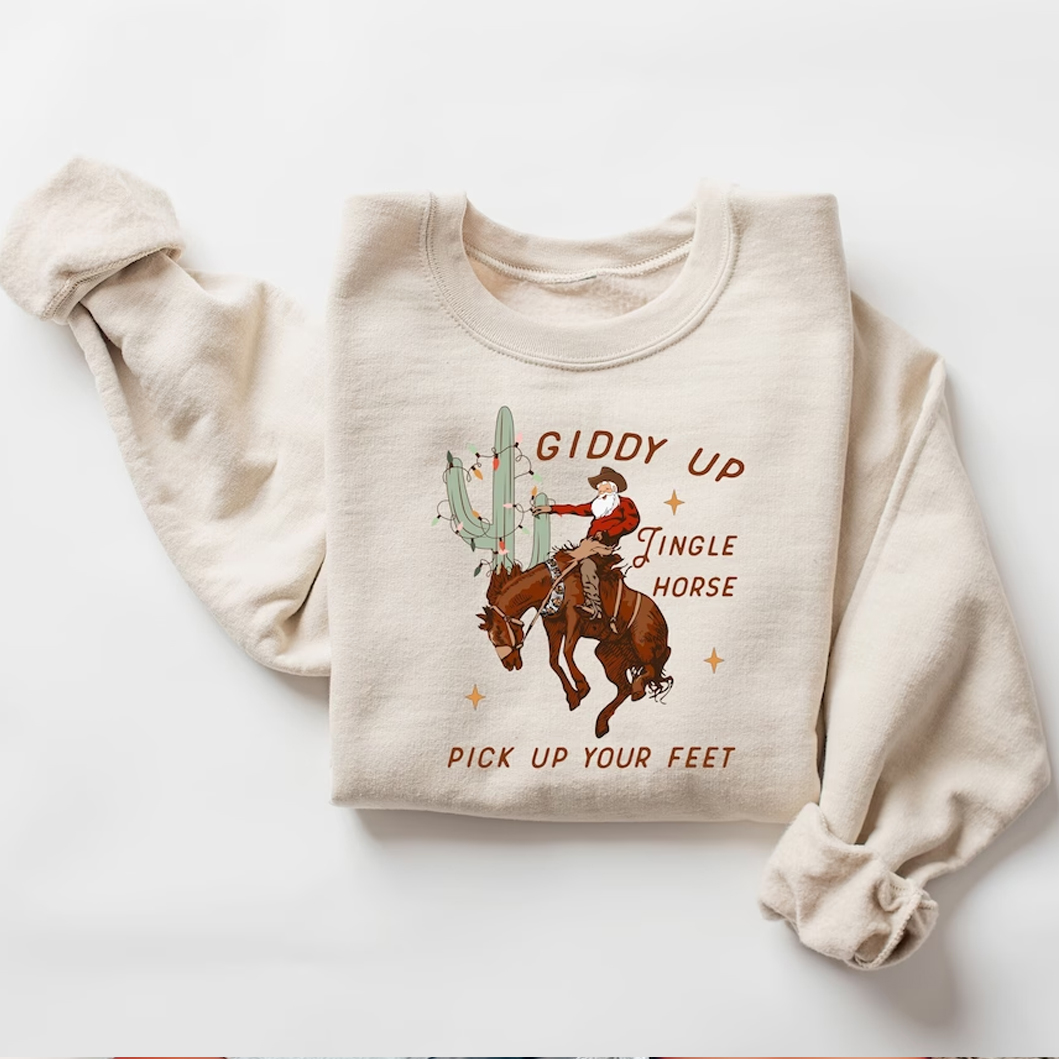 iddy Up Jingle Horse Pick Up Your Feet Sweatshirt