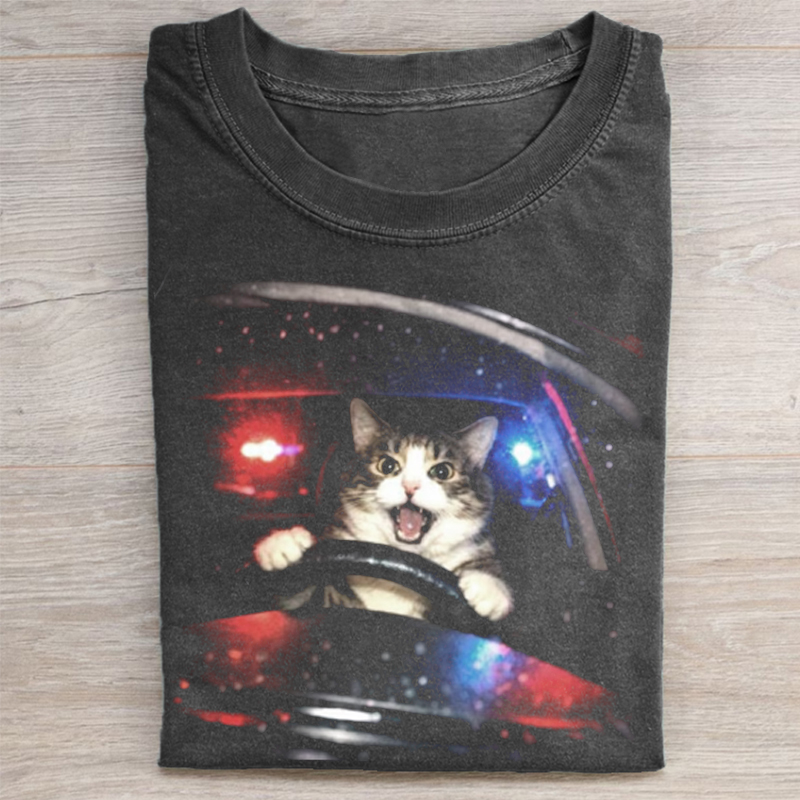  Vintage Cat Memes Graphic T-shirt 