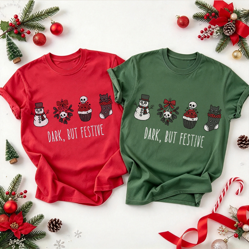 Dark, But Festive Goth Christmas Shirts