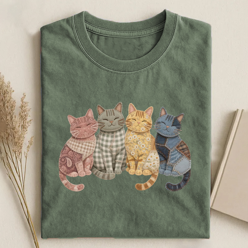 Patchwork Cats T-shirt 