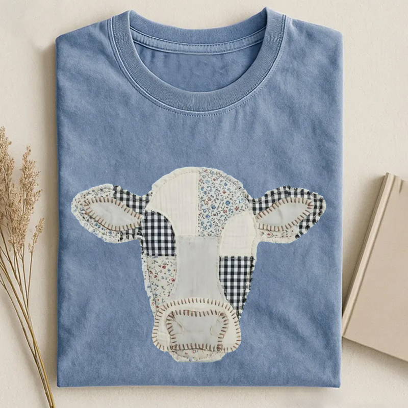 Faux Patchwork Cow T-shirt