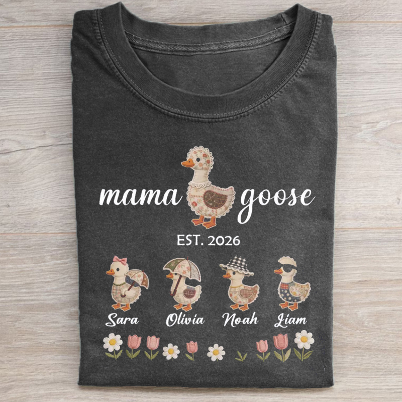 Personalized Mom Duck Shirt With Kids T-shirt