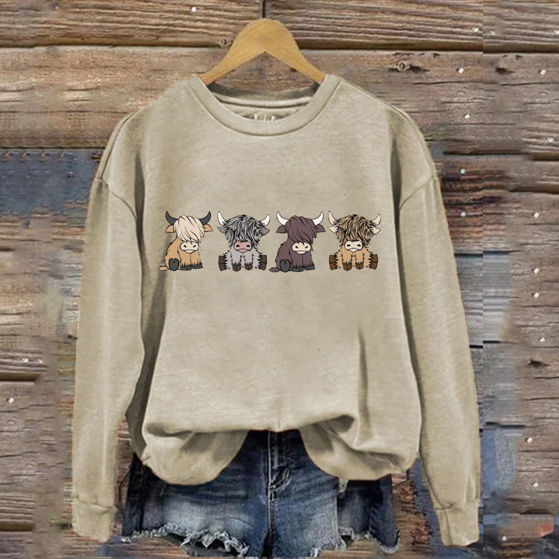 Highland Cow Western Sweatshirt