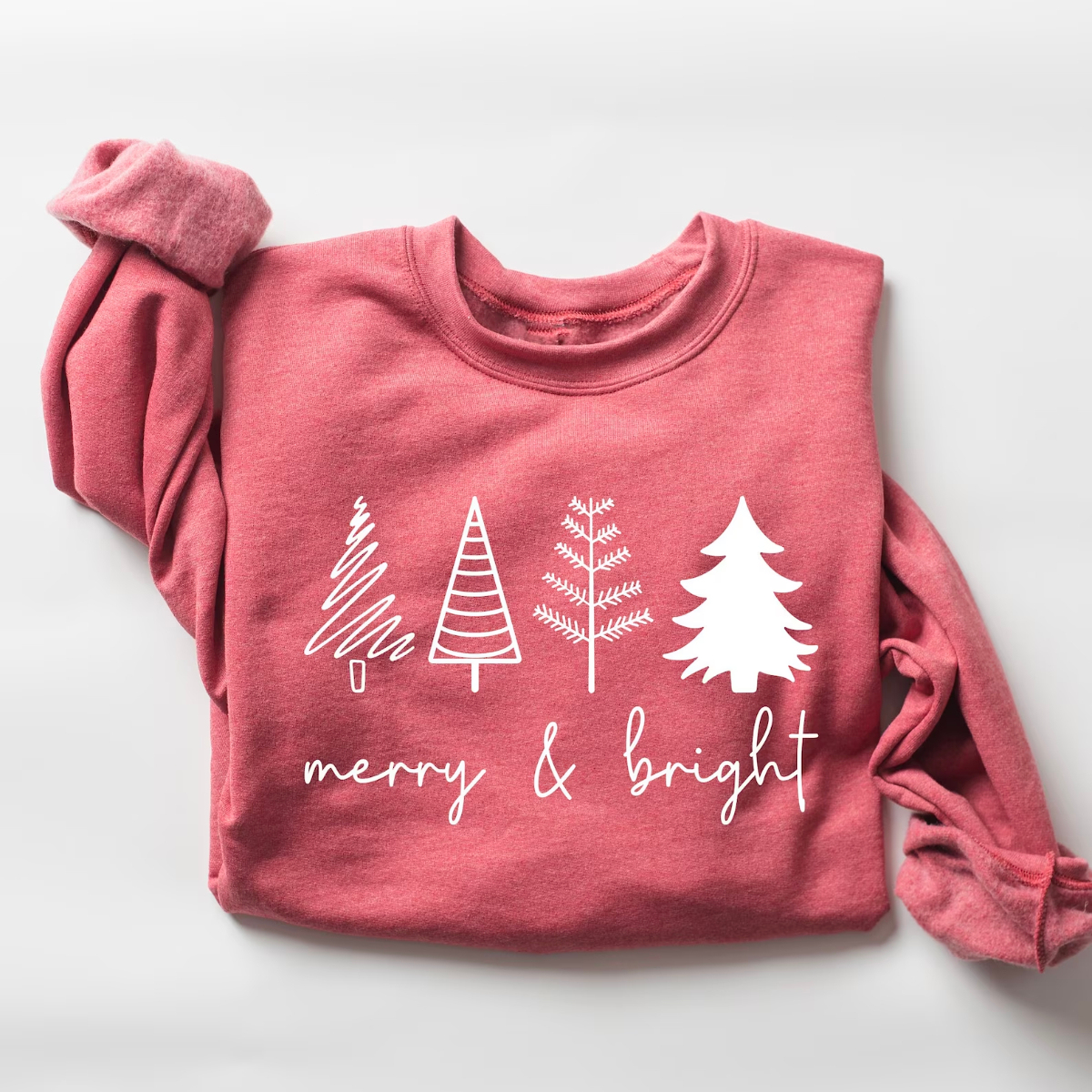 Merry & Bright Christmas Trees Sweatshirt