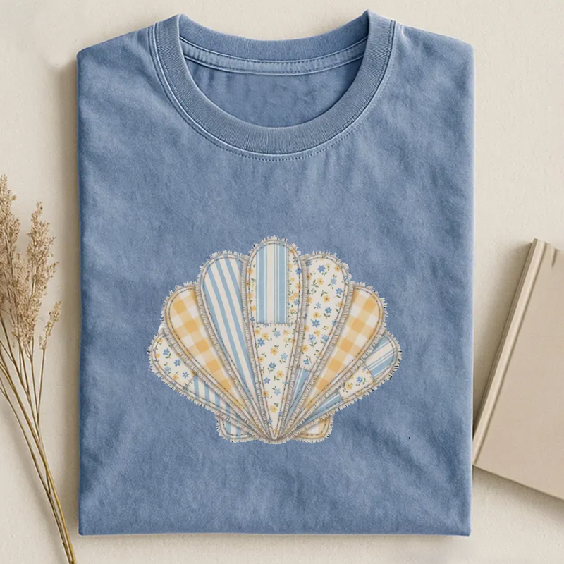 Faux Patchwork Seashell T-shirt