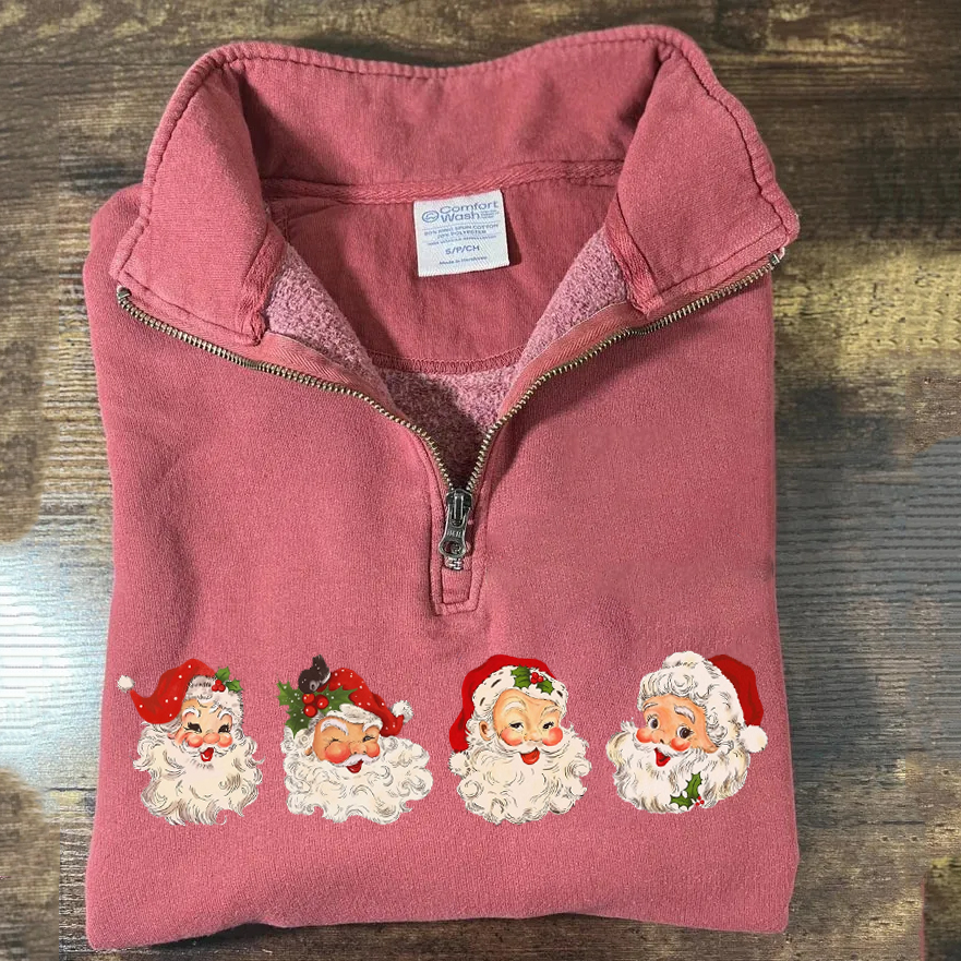 Christmas Santa Zip Sweatshirt